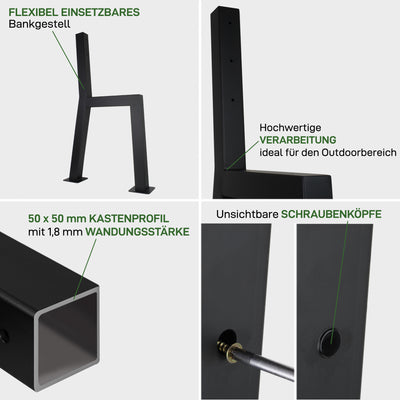 Set of 2 bench frames h-FORM