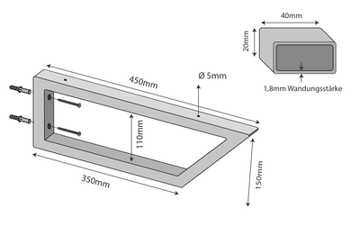 Set of 2 wall brackets SCHRÄG