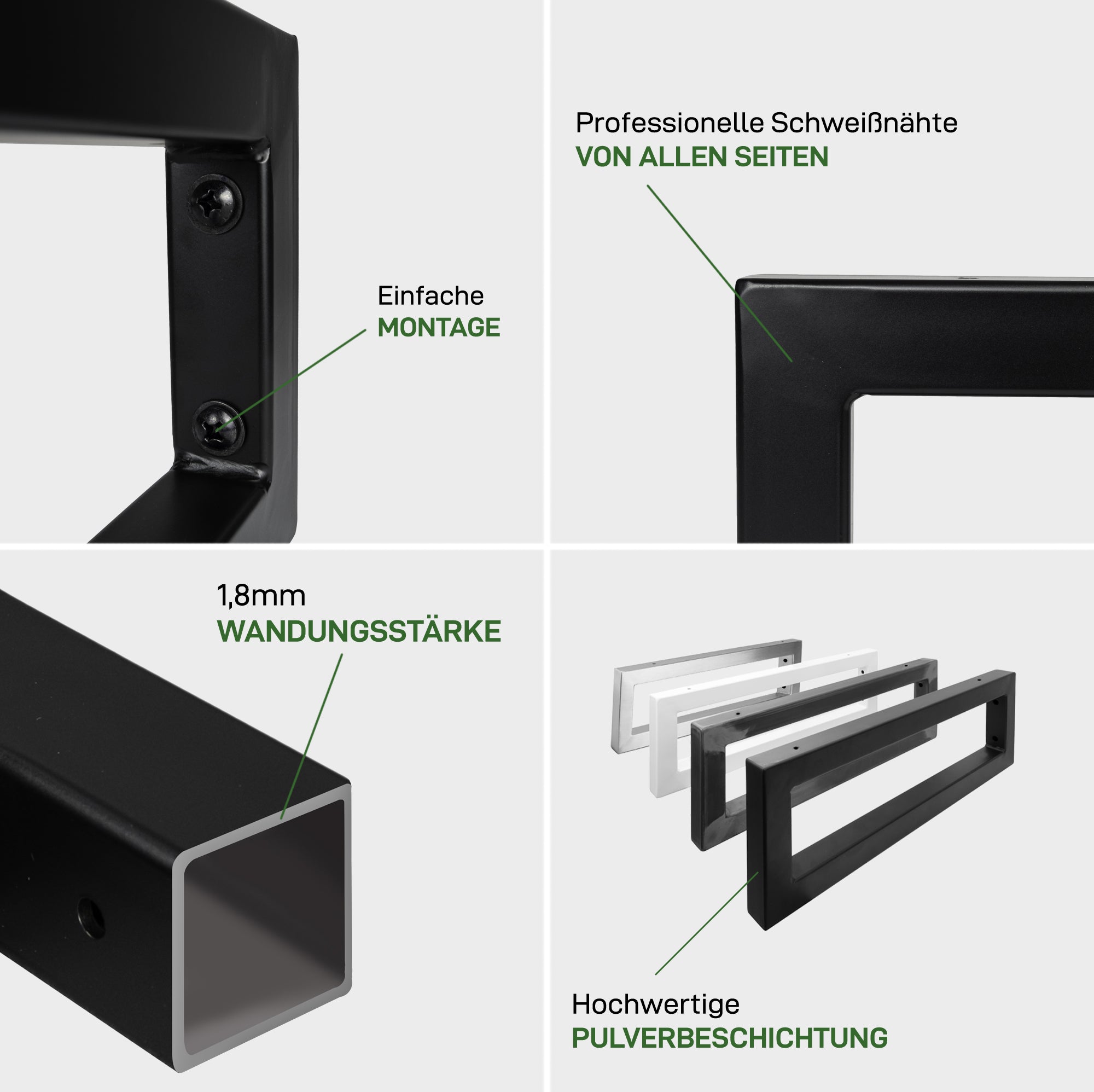 Lot de 2 consoles murales RECHTECK