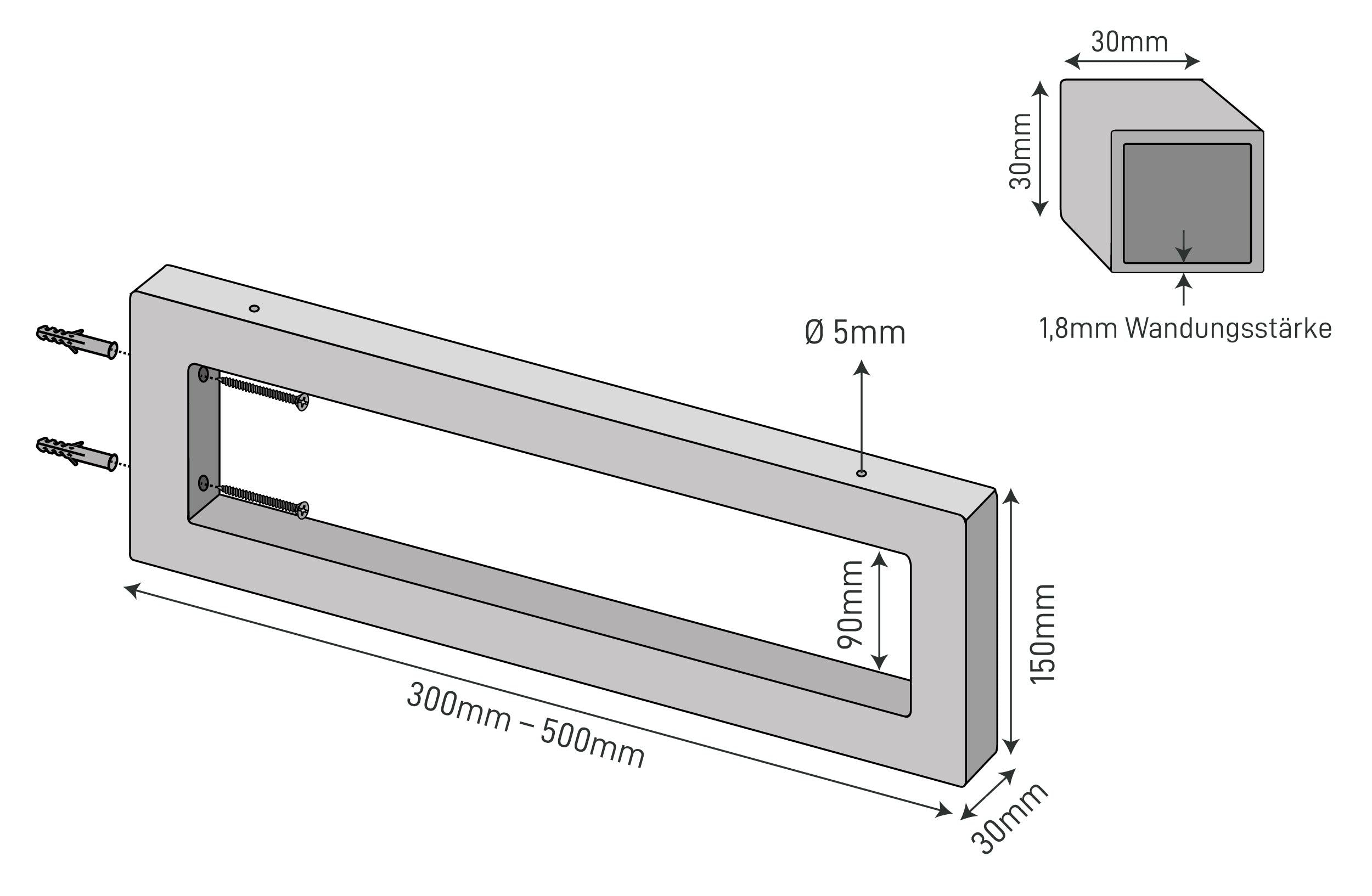 Lot de 2 consoles murales RECHTECK