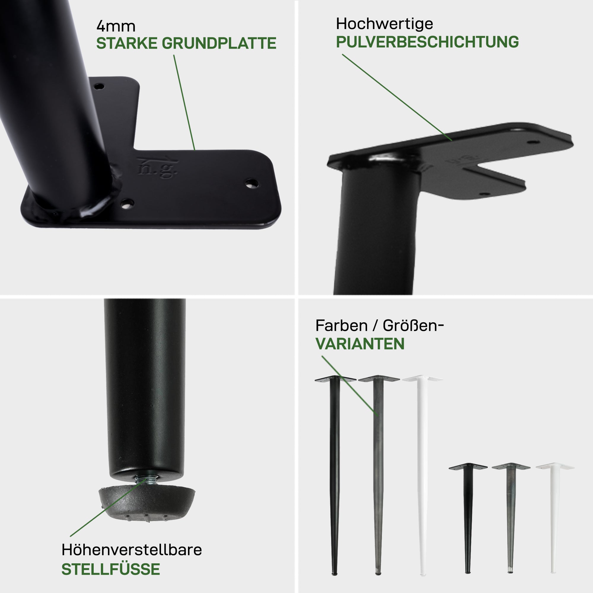 Lot de 4 CONICAL Legs