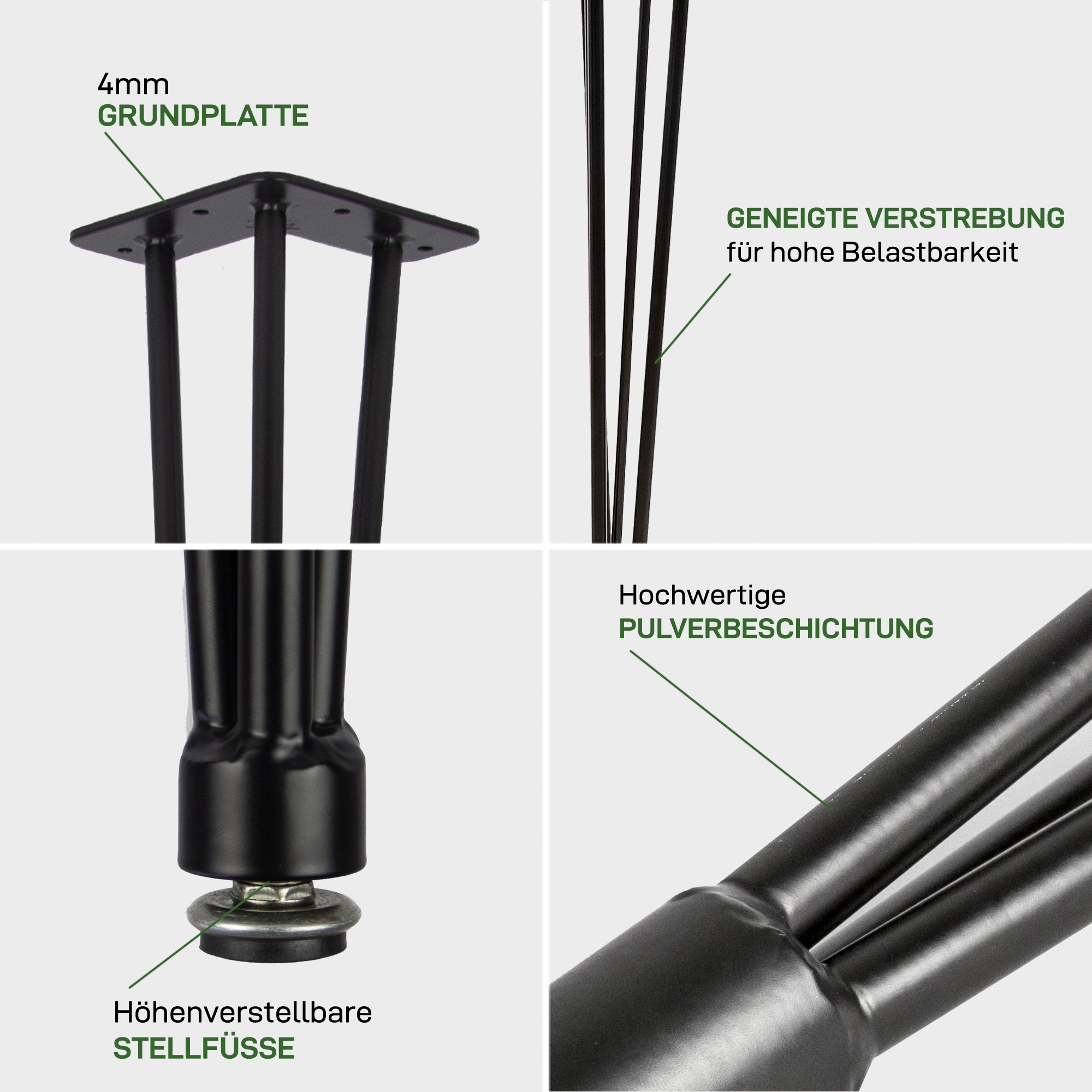 Lot de 4 HAIRPIN Legs Adjustable