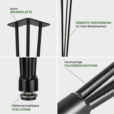 Lot de 4 HAIRPIN Legs Adjustable