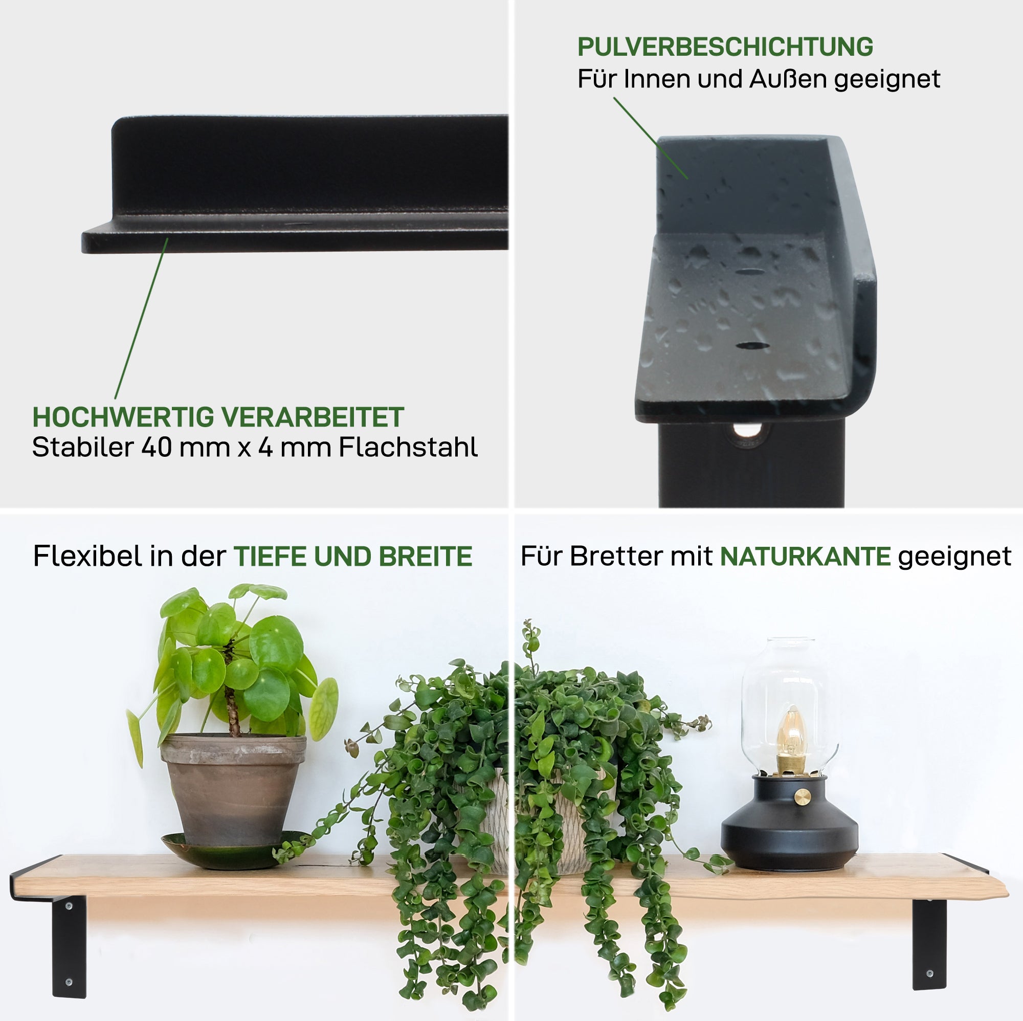 Lot de 2 supports d'étagères ZEHLENDORF